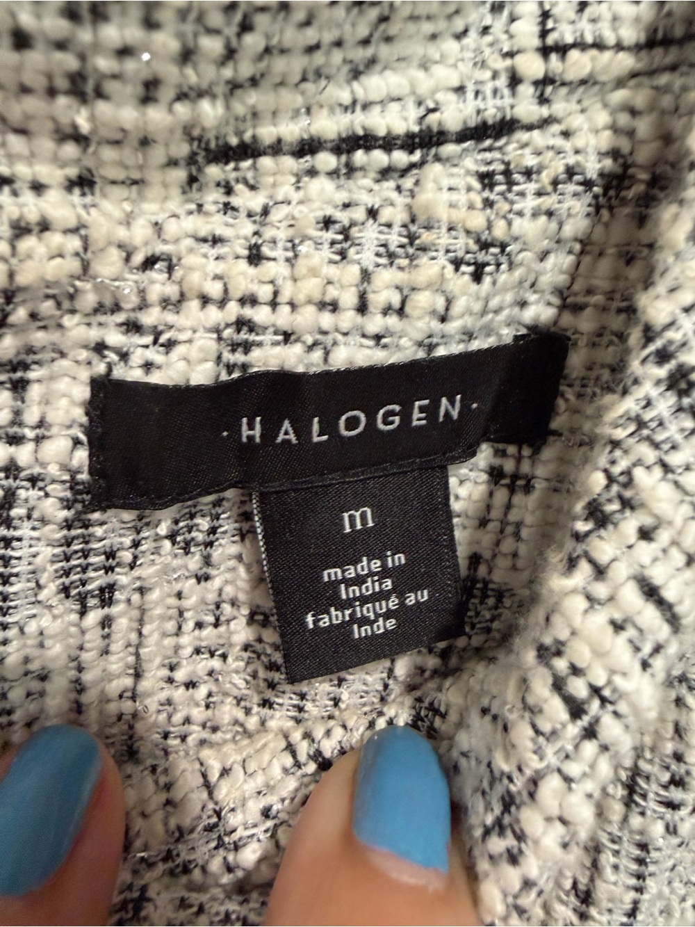 Halogen Black and Cream Tweed Textured Dress - Picture 4 of 4
